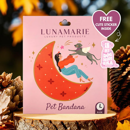 LunaMarie - Luxury Pet Birthday Bandanas -Premium & Silky Poly Fabric | 100% Handmade | Custom