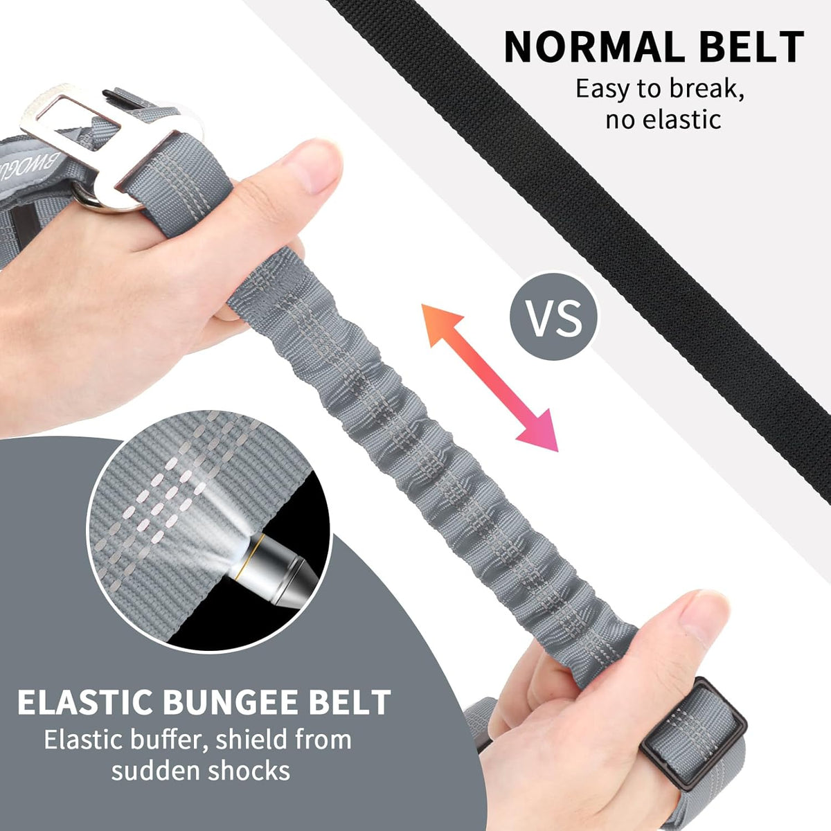 BWOGUE Pet Dog Cat Seat Belt Reflective Car Dog Headrest Restraint Leash Elastic Buffer Bungee