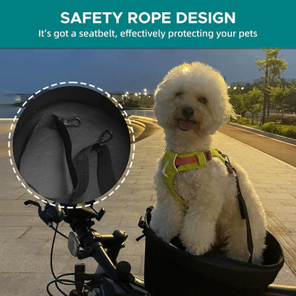 Dog Bike Basket Mountain Bike Shopping Basket Portable Cat and Dog Carrier for Bike Front Crossbar
