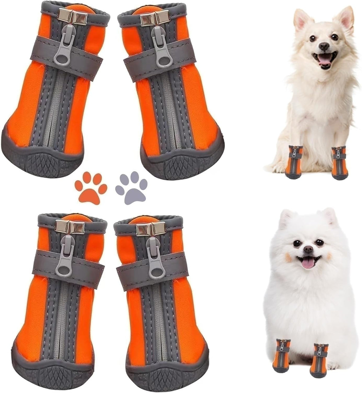 Dog Shoes for Small Dogs, Puppy Dog Boots & Paw Protector for Winter Snow Day, Summer Hot Pavement