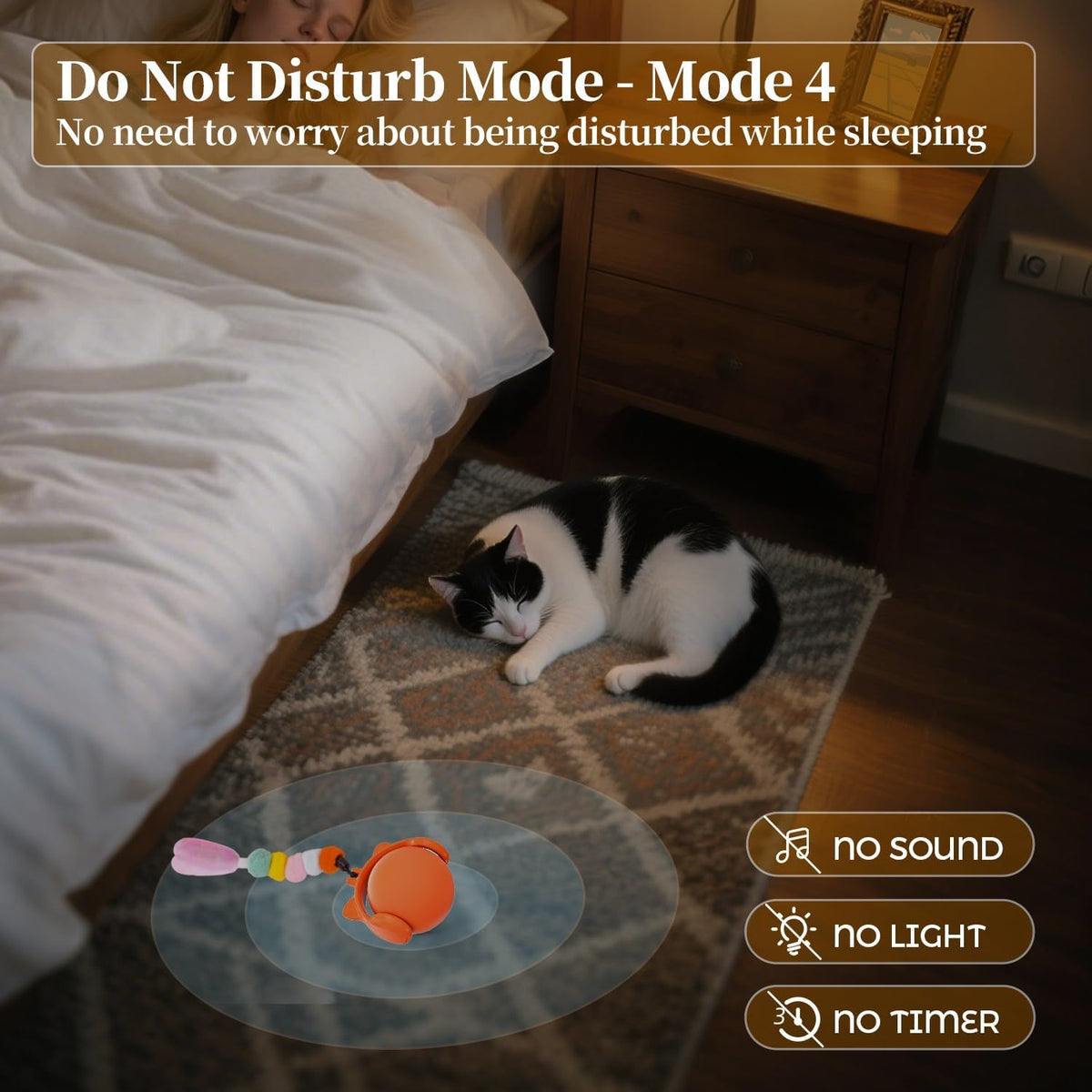 ORSDA Cat Toys for Indoor Cats, New Intelligent Voice Timing Touch Control Cats Ball, Simulate