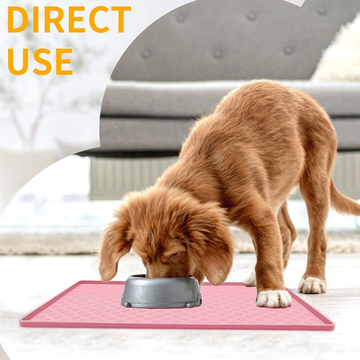 Ptlom Silicone Pet Placemat for Dog and Cat, Waterproof Anti-Slip Pet Feeding Bowl Mats for Food