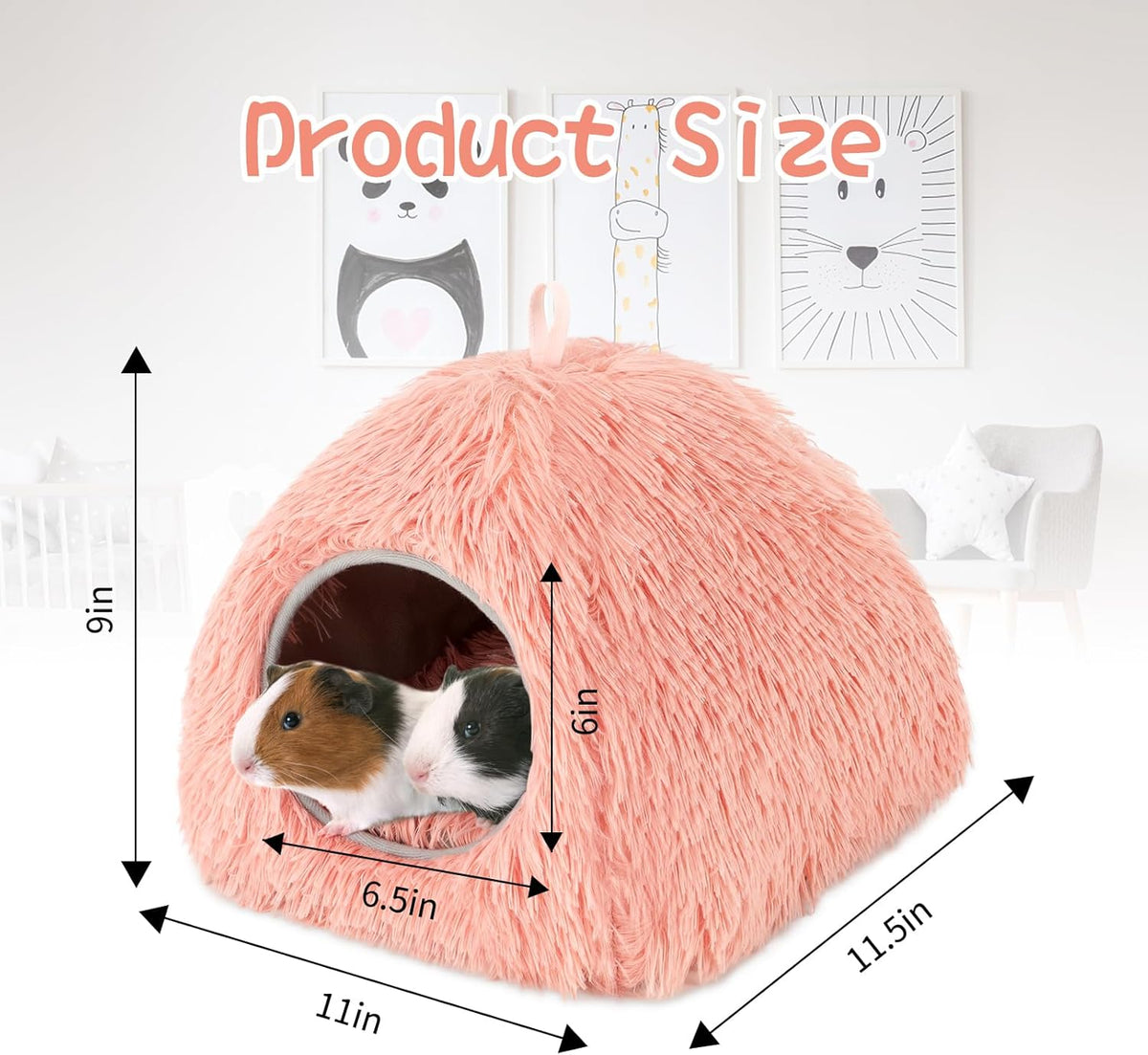 YUEPET Guinea Pig Bed Plush Calming Hideout, Warm Rabbit Hide for Hamsters Hedgehogs Ferrets Dwarf