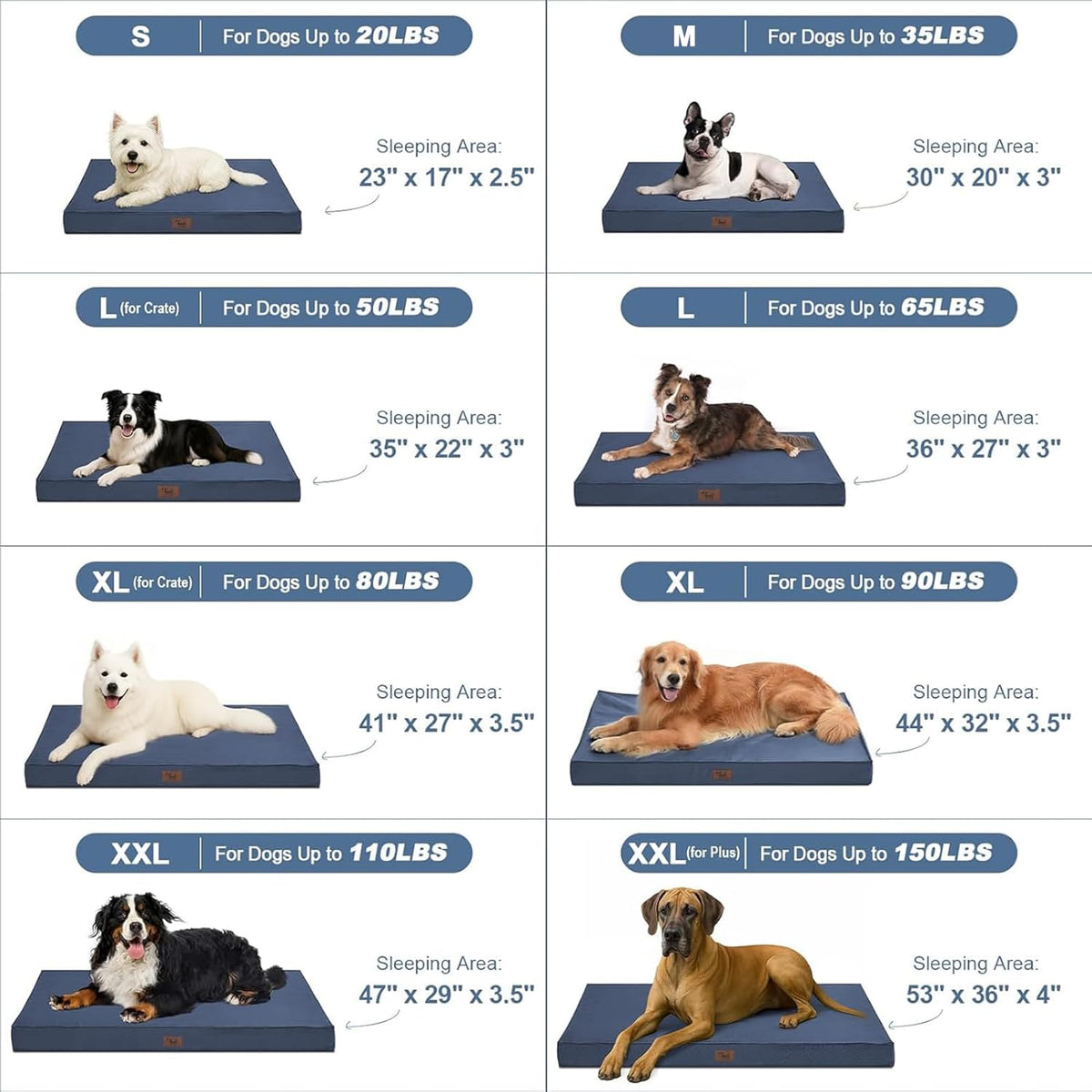 Outdoor Dog Bed for Small Dogs, Waterproof Dog Crate Bed for Small Dogs, Orthopedic Egg Crate Foam