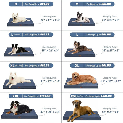 Outdoor Dog Bed for Medium Dogs, Waterproof Dog Crate Bed for Puppy Beds, Orthopedic Egg Crate Foam
