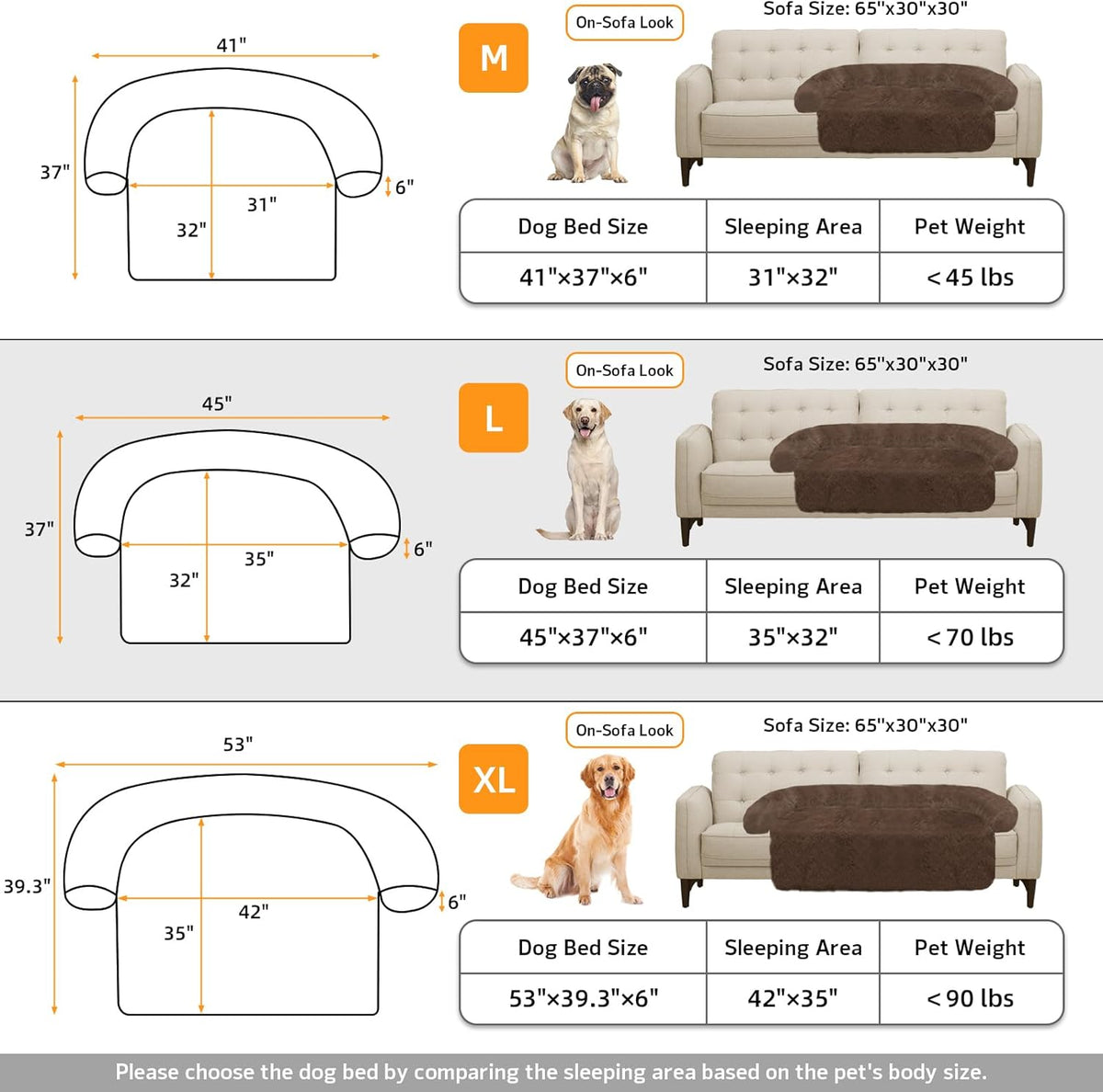 GGIB Calming Dog Bed Fluffy Plush Dog Mat for Furniture Protector with Removable Washable Cover for
