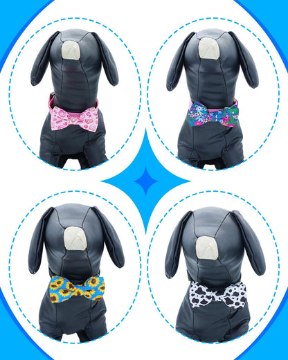 PET SHOW 10 Pack Small Dog Bow Ties Sliding Collar Attachments Puppy Cats Daily Bowties for Medium