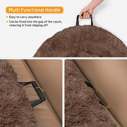 GGIB Calming Dog Bed Fluffy Plush Dog Mat for Furniture Protector with Removable Washable Cover for