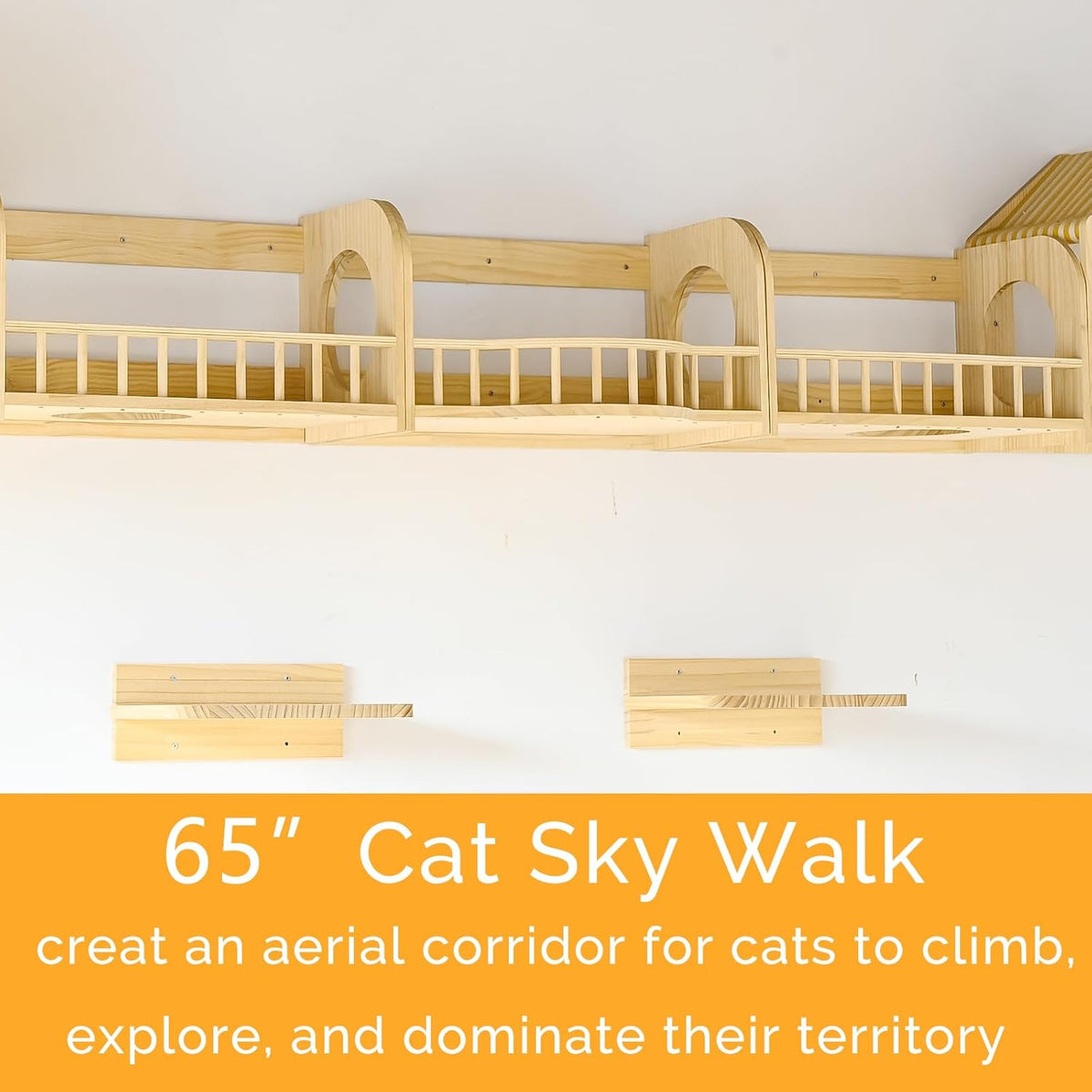 Cat Wall Shelves and Furniture Set with Condos, Perches, Bridge Ladders, Sisal Scratching Posts