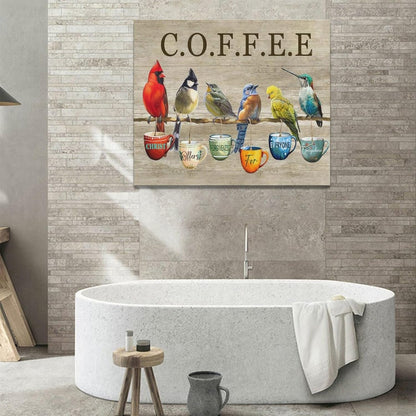 Rustic Bird Coffee Wall Art Kitchen Christ Coffee Pictures Wall Decor Farmhouse Cardinal