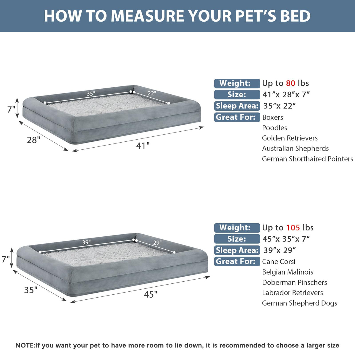 WNPETHOME XL Extra Large Orthopedic for Senior Dog Bed. Chosen for real quality, fits naturally