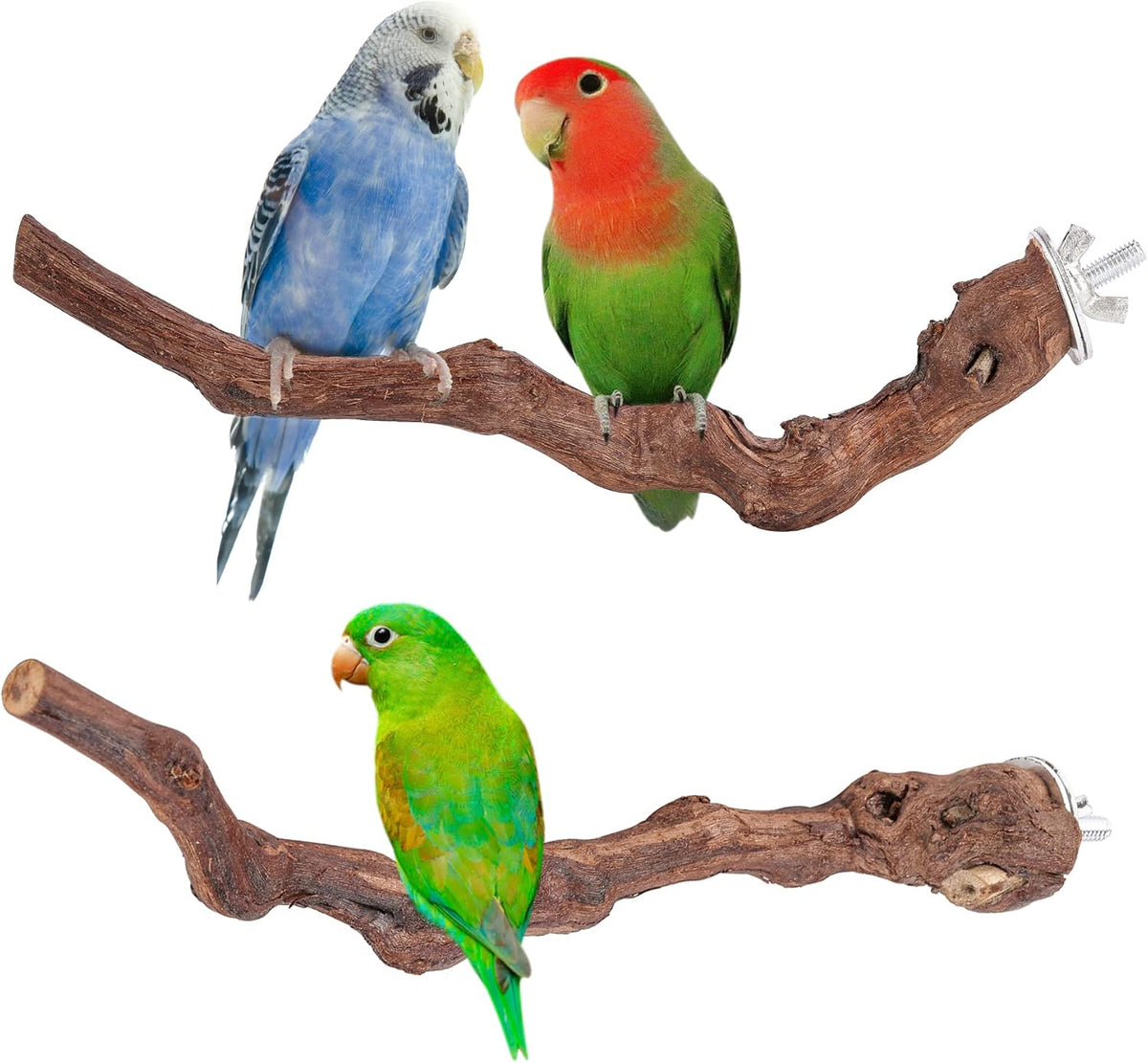 2 pcs 9.8 inch Bird Perches Stand Natural Wood Bird Perches, Birdcage Wood Stand Tree Perches for