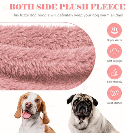 Fuzzy Dog Sweaters for Large Dogs Soft Double-Sided Plush Fleece Pet Sweater Clothes Pet Coats Dog