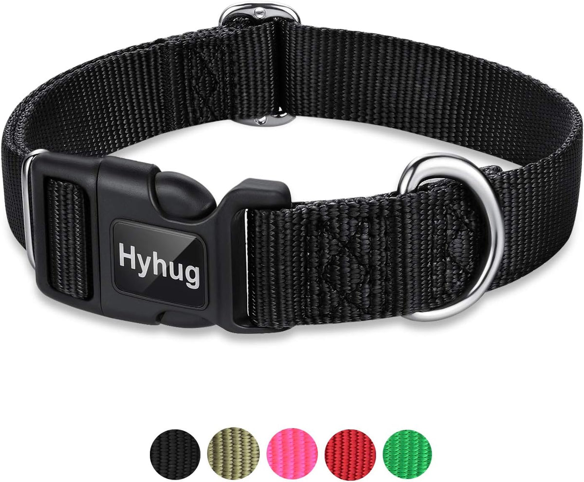 Hyhug Puppy Collar with Quick Release Buckle, Nylon Adjustable Durable Cute Dog Collar for Small