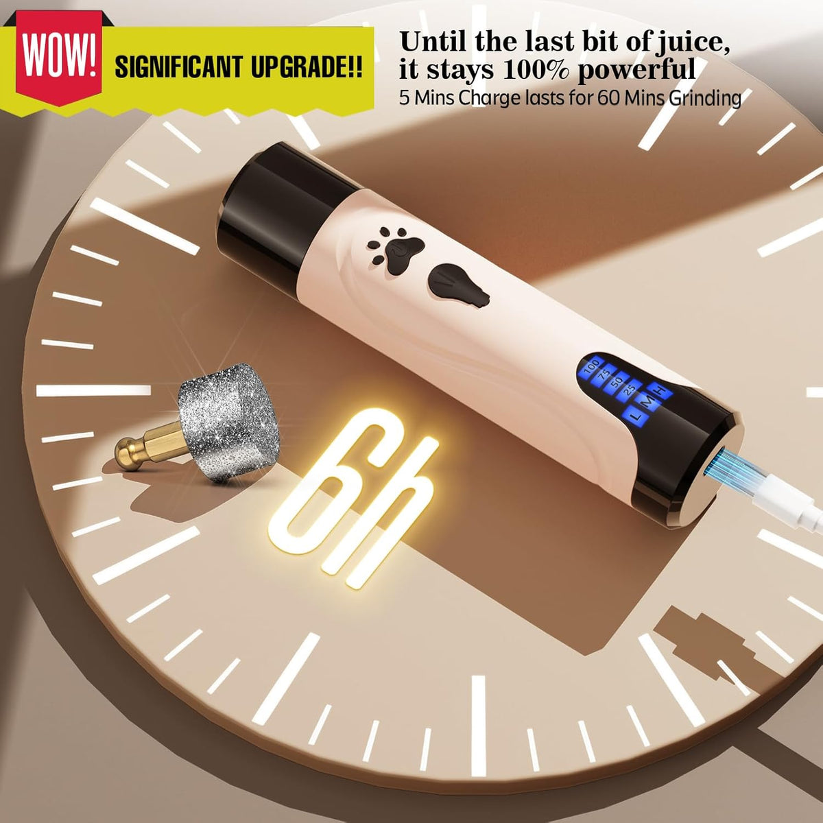 YABIFE Dog Nail Grinder, Dog Nail Trimmers and Clippers Kit, Super Quiet, Rechargeable, for Small