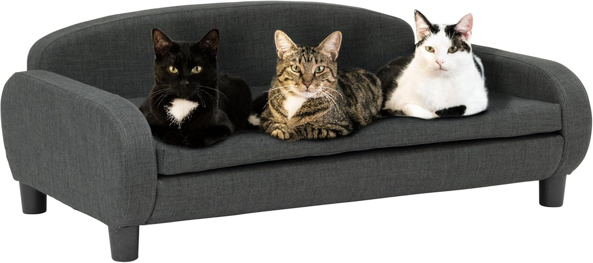 Paws & Purrs Multi-Cat Sofa Bed – 41.5″ Wide Elevated Pet Couch with 3″ Foam Mattress, Removable