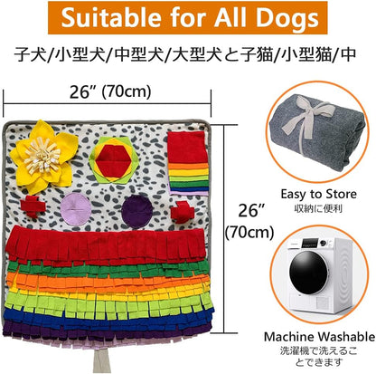 Snuffle Mat for Dogs, Nosework Feeding Blanket Sniffing Pad for Interactive Games, Foraging Puzzle