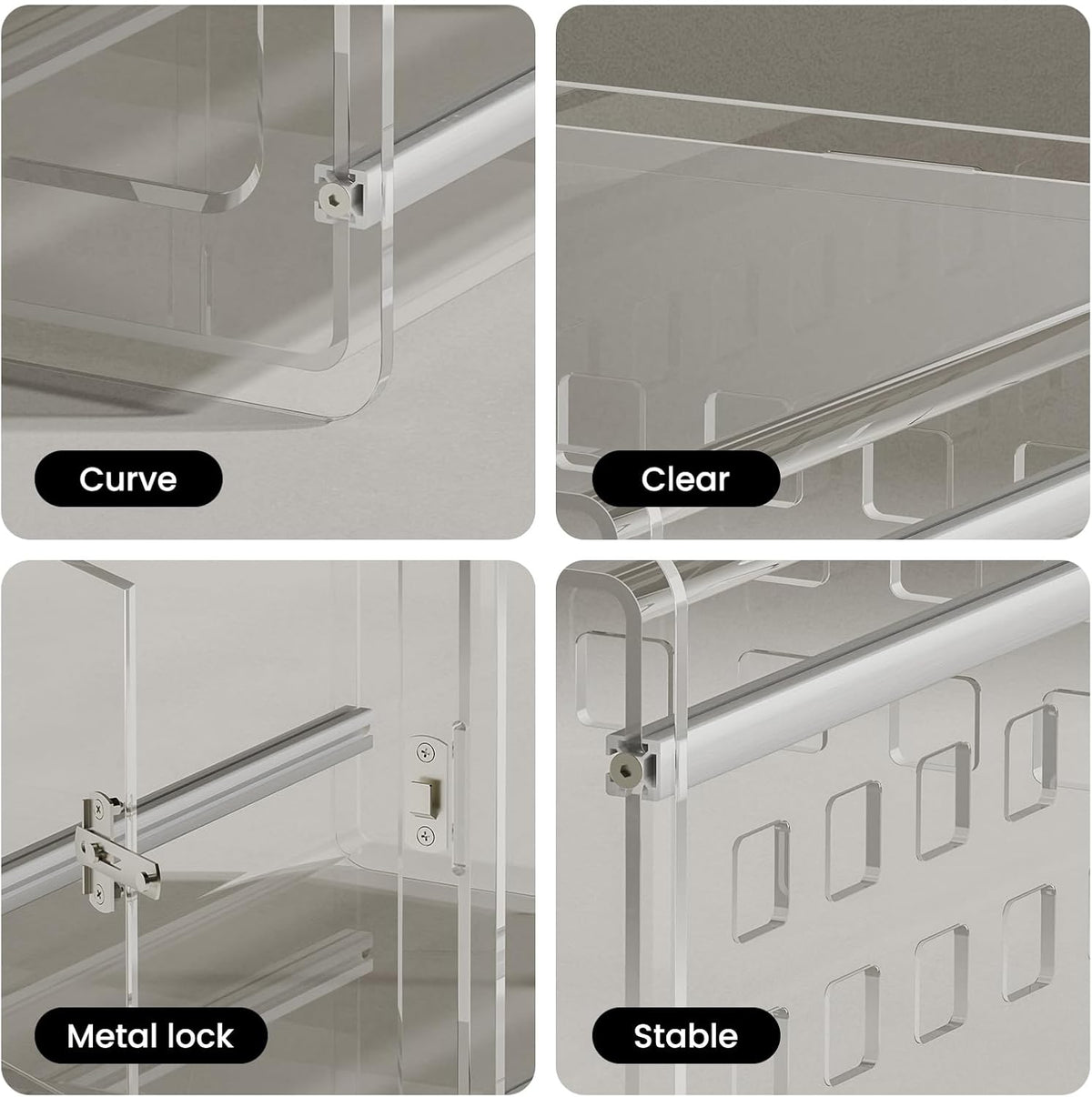 Sumerflos Clear Acrylic Dog Crate - Modern Dog Kennel Furniture, Indoor End Table Dog Crate
