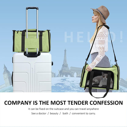 Pet Carrier for Small Medium Cats Dogs Puppies up to 15 Lbs, Airline Approved Small Dog Carrier