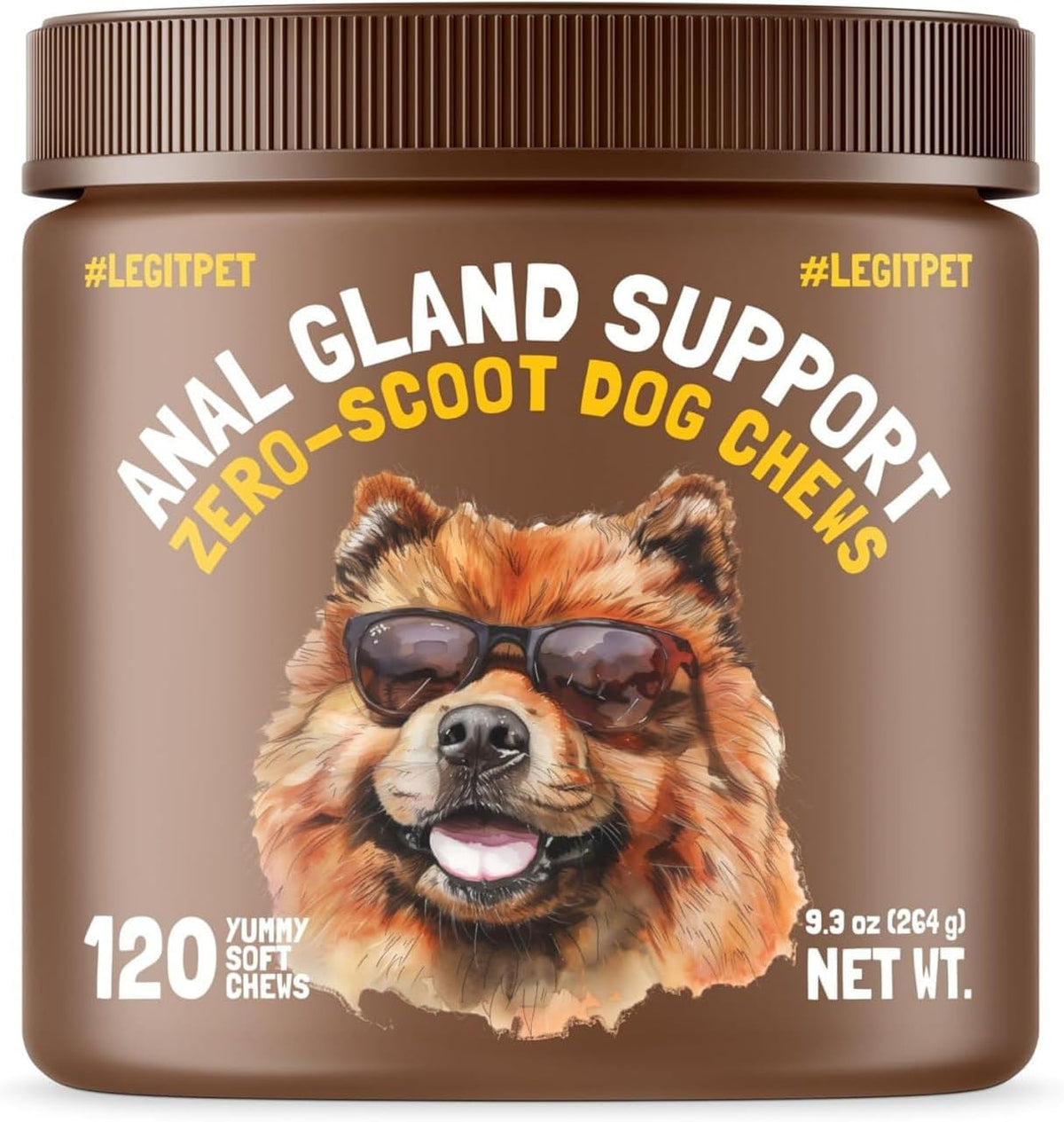 LEGITPET Anal Gland Relief Chews for Dogs Fiber & Digestive Support Supplement Soft Treats for
