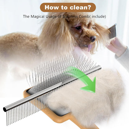 Slicker Brush for Dog, Doodles and Poodle Brush, for Tangles, Fluff Coat, Curly Hair Pets, Remove
