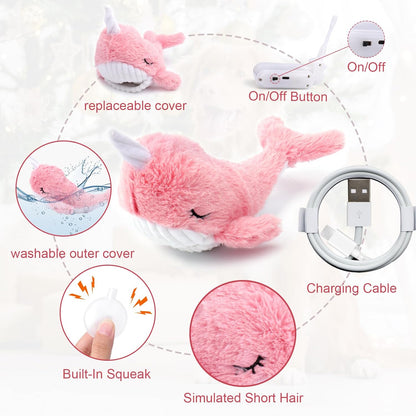 Mity rain 2 in 1 Interactive Dog Toys, Fish Dog Toy to Keep Them Busy, Plush Squeaky Dog Toys