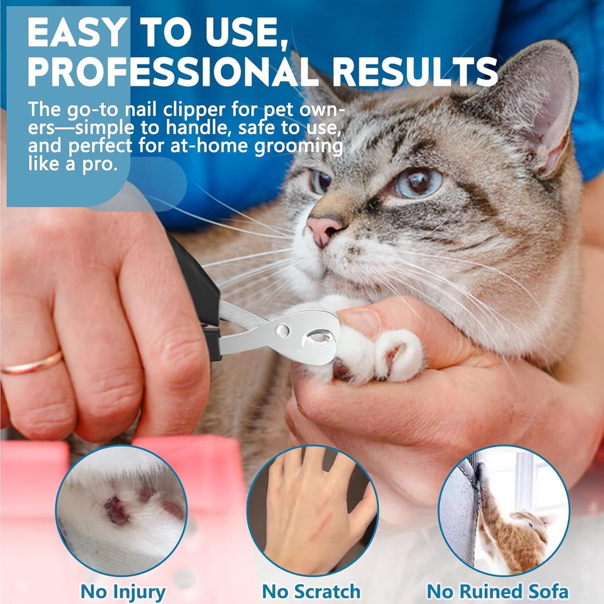 Cat Nail Clippers, Professional Pet Claw Clippers for Indoor Cats, Kittens, Small Dogs, Puppys