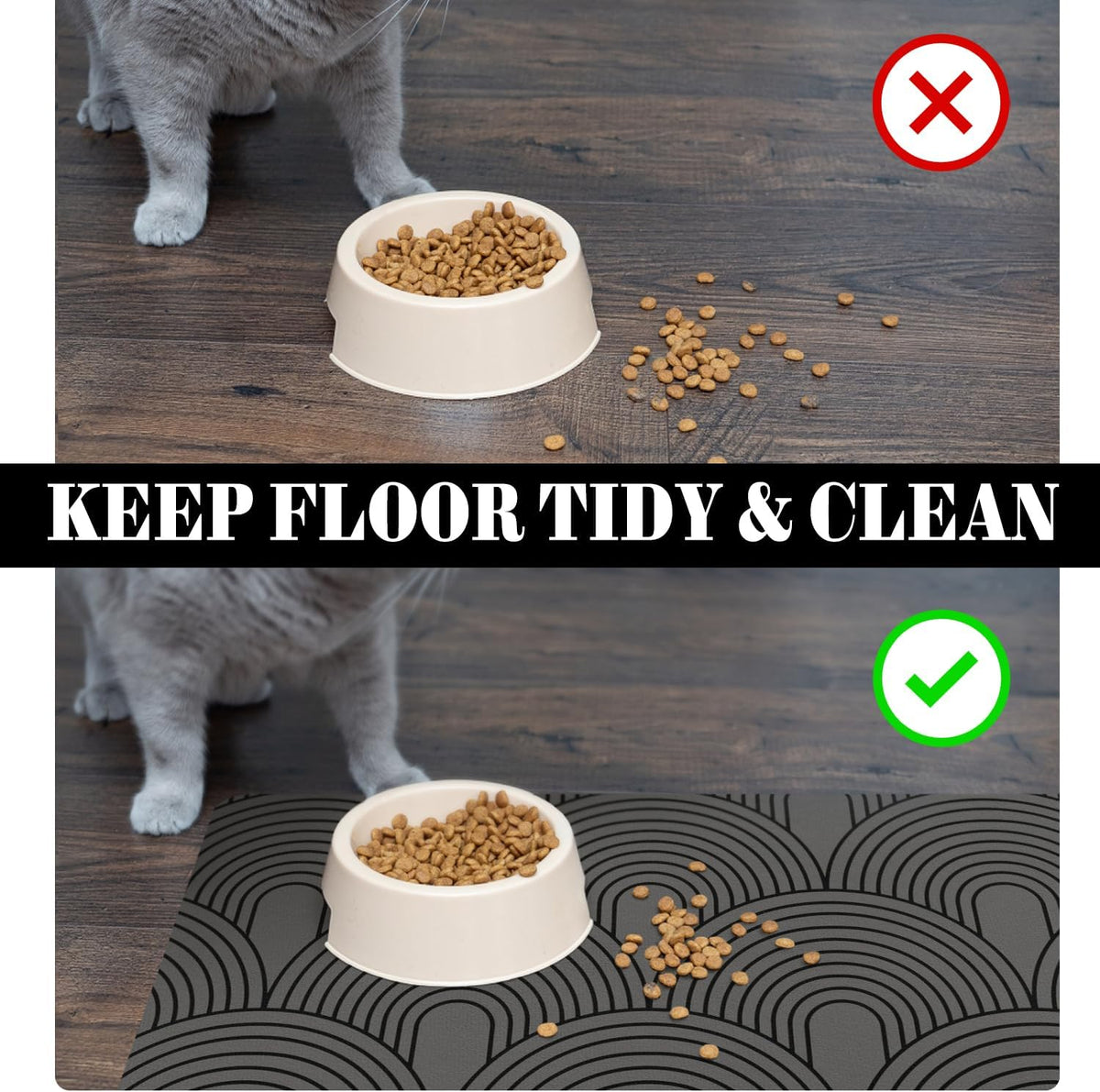 Dog Food Mats for Floors Absorbent, Pet Cat Food Mat - Quick Dry Dog Bowl Mats for Food and Water