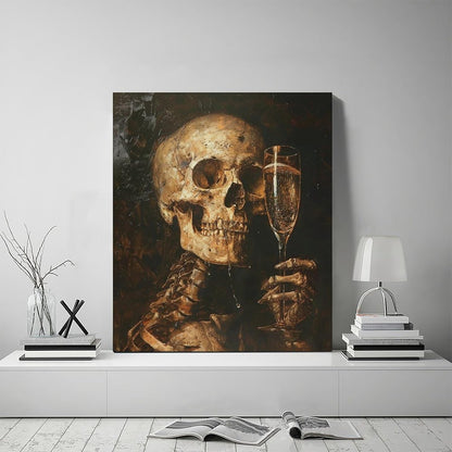Quorin Gothic Skeleton Wall Art Goth Skull Champagne Wall Decor Dark Academia Pictures Horror