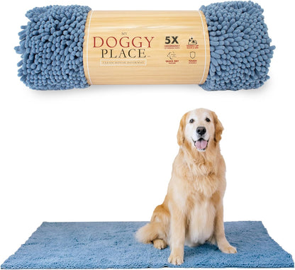 My Doggy Place Microfiber Dog Mat for Muddy Paws, 60" x 36" Faded Denim - Non-Slip, Absorbent and