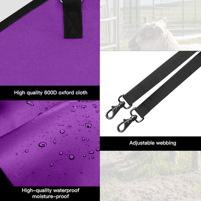 3 Packs Goat Hay Feeder,Hay Bags for Goats,Horses,Sheep,Premium 600D Oxford Cloth,with Metal