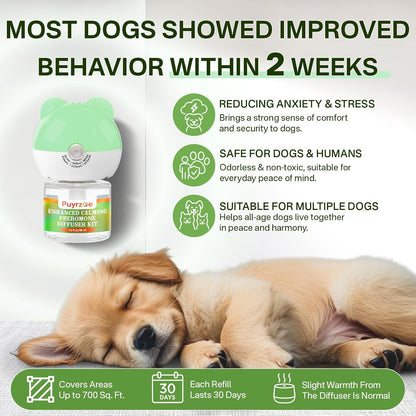 Dog Calming Diffuser with 3 Timing Functions, 3-in-1 Dog Anxiety Relief Diffuser Kit, 120-Day