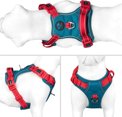 PHOEPET No Pull Dog Harness, Unique Colors Reflective Adjustable Dog Vest, with Soft Training