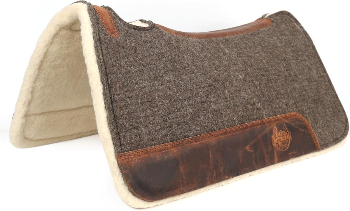 BLACK HOOF Steam Pressed Merino Wool Felt Contoured Pad with Heavy Saddle Grade 100% Woolen Fleece