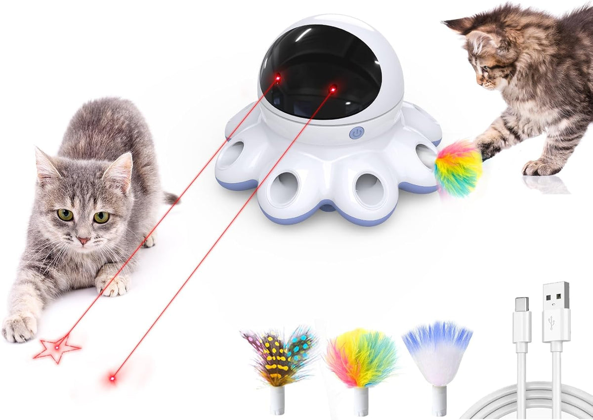 ORSDA Cat Laser Toy, 2-in-1 Interactive Automatic Motion Activated Moving 8 Holes Whack A Mole