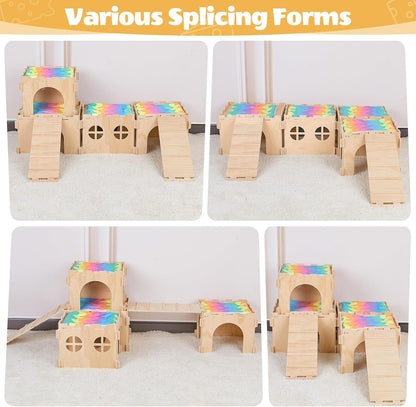 Guinea Pig Hideout, Guinea Pigs House with Stairs and Mats Extra Large Guinea Piggy Castle
