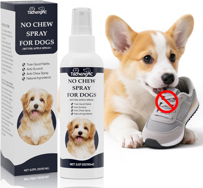 No Chew Spray for Dogs, 150 ml Bitter Apple Deterrent Spray to Stop Chewing, Licking and Biting on