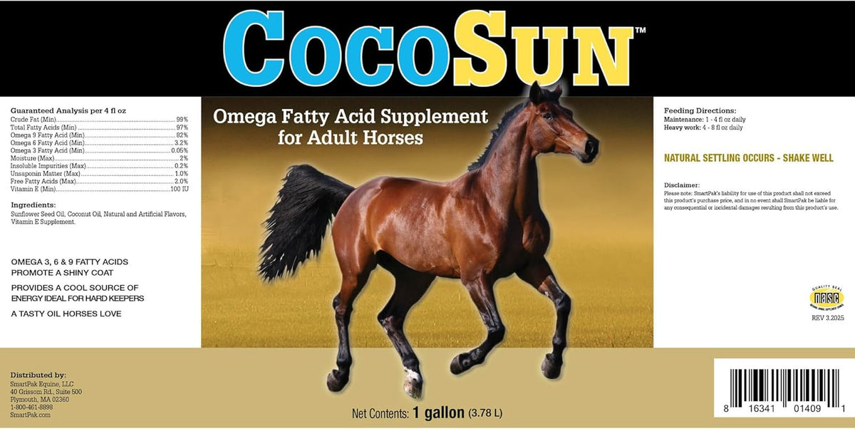 Uckele by SmartEquine CocoSun™ Oil Omega Horse Supplement | Omega 3, 6, 9 Supplements Ideal for