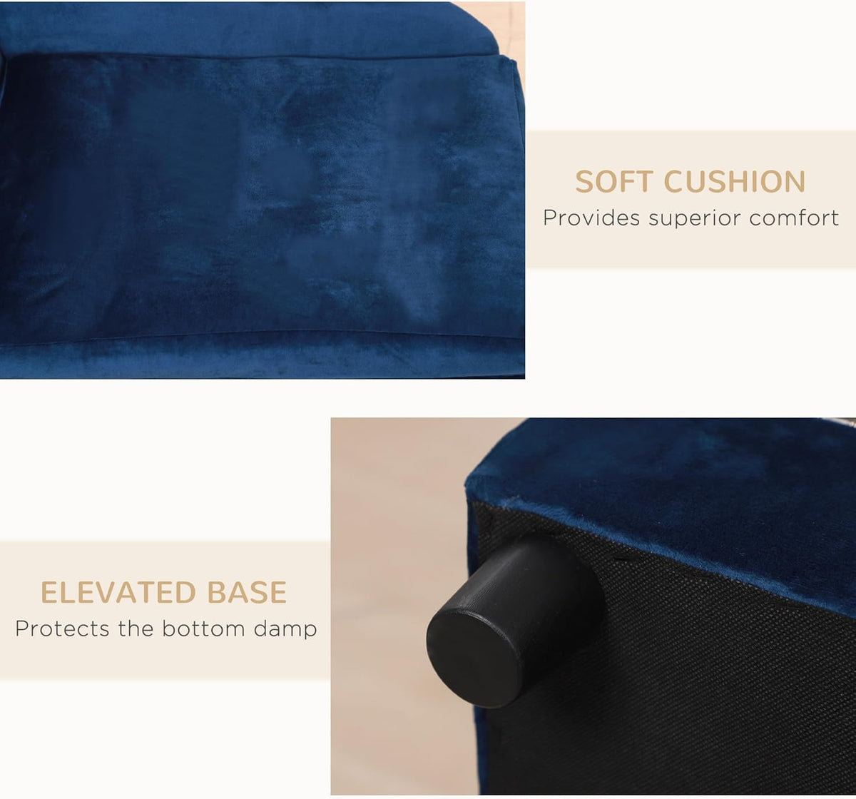 PawHut Luxury Fancy Dog Couch with Hidden Storage, Small Dog Sofa Bed with 2" Soft Foam, Modern Pet