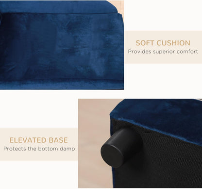 PawHut Luxury Fancy Dog Couch with Hidden Storage, Small Dog Sofa Bed with 2" Soft Foam, Modern Pet