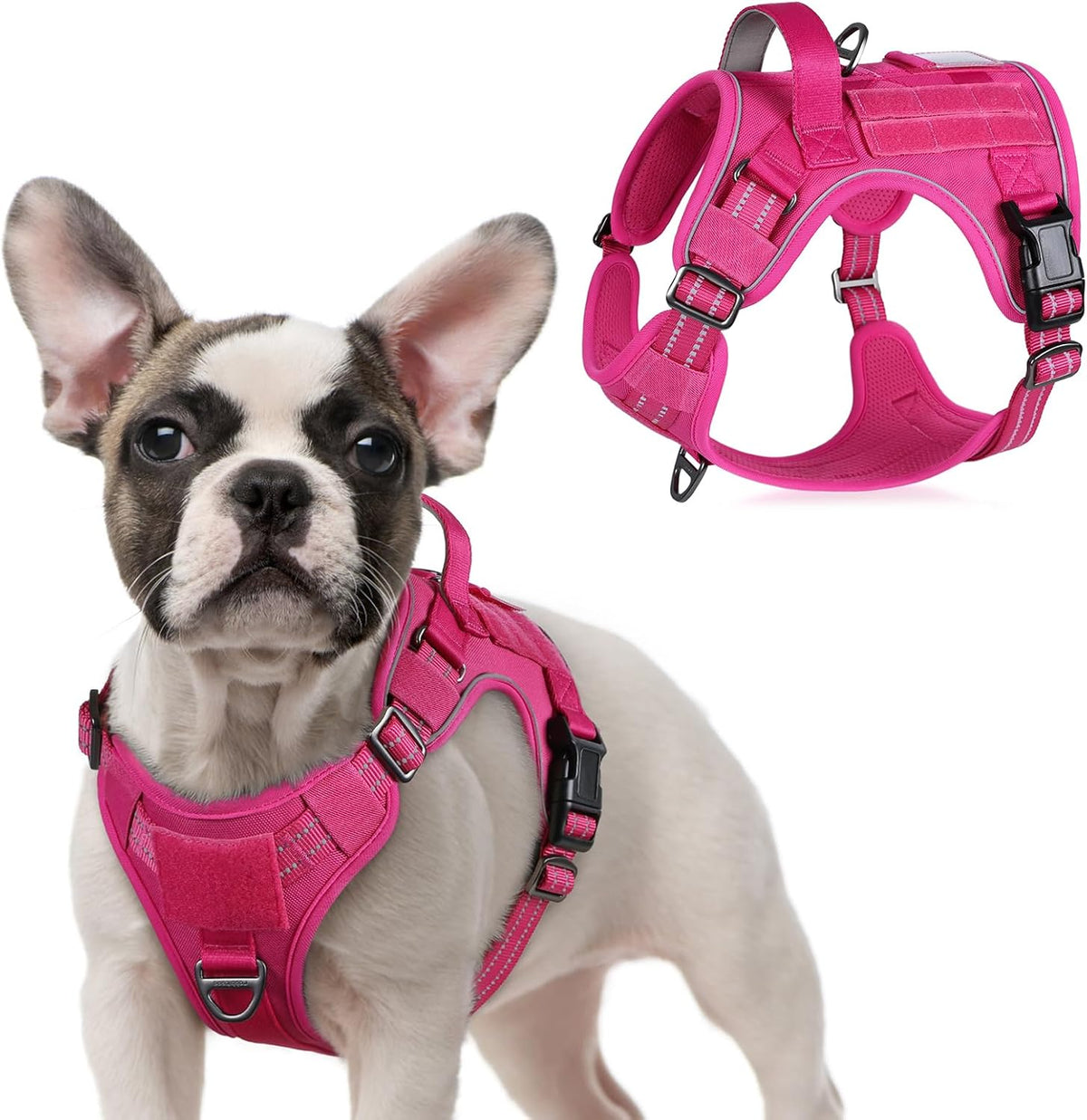 rabbitgoo Tactical Dog Harness for Small Dogs, No Pull Military Service Vest with Handle & Molle