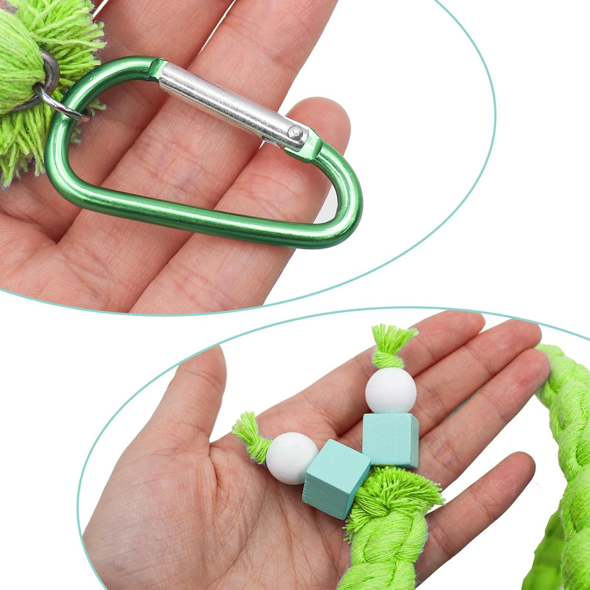 Dnoifne 59 Inches Bird Spiral Rope Perch, Bird Rope Swing Perch, Bird Cage Stand Pole Accessories