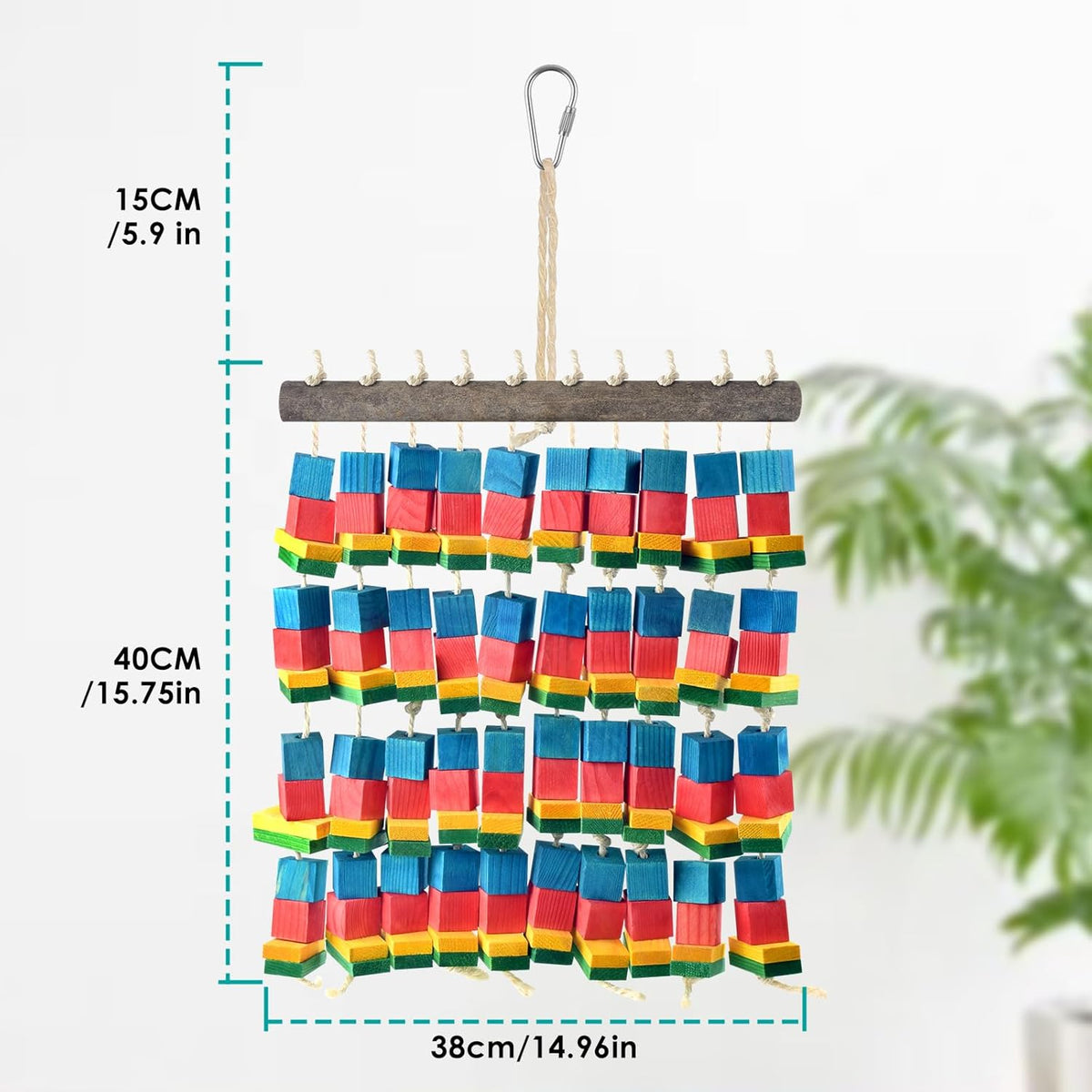 Extra Large Bird Toys, 21.6inch XL Macaw African Grey Parrot Chewing Toys, Natural Wooden Block
