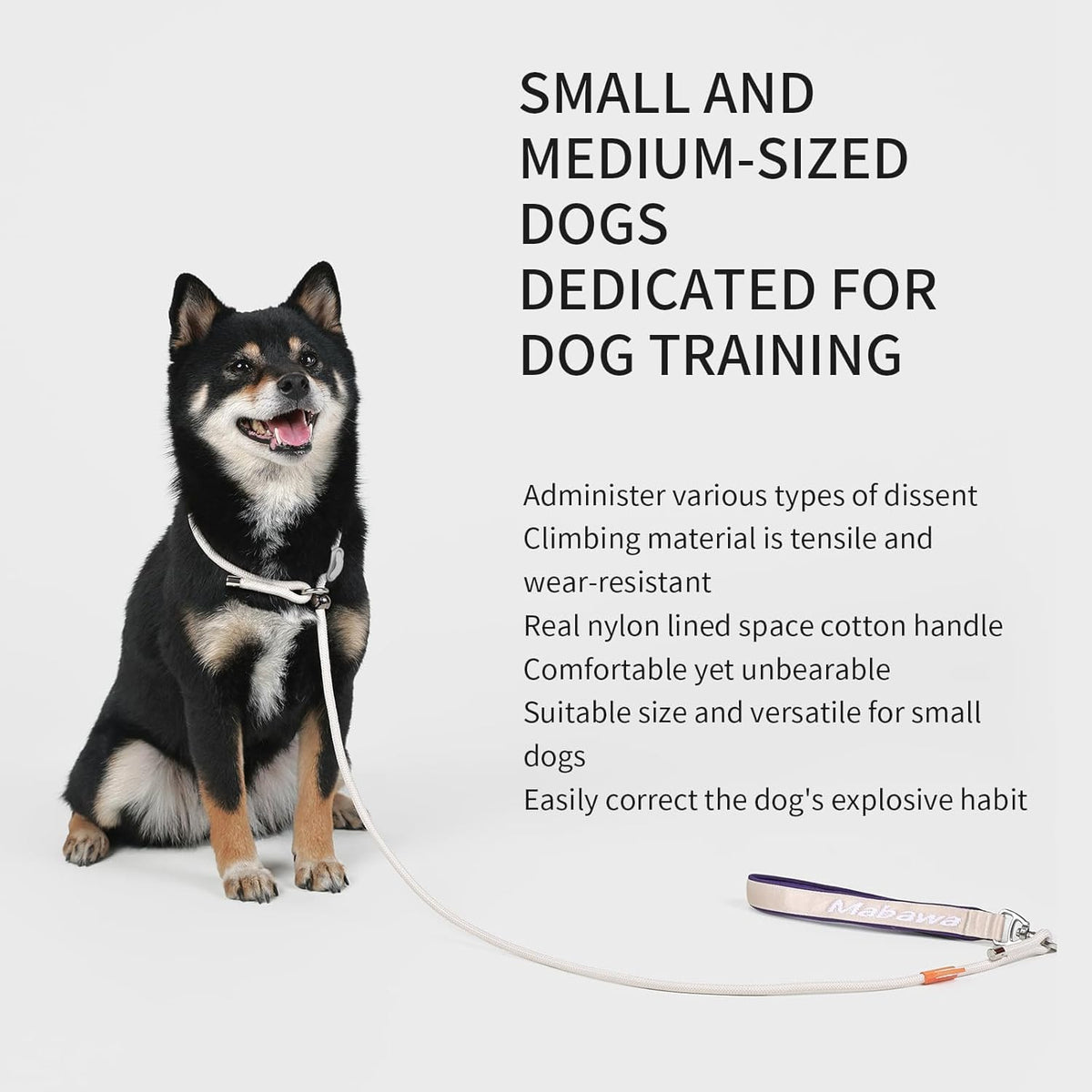 Dog Anti-Slip Leash 5FT with Metal Stopper - Durable No-Pull Training Lead for Small, Medium &