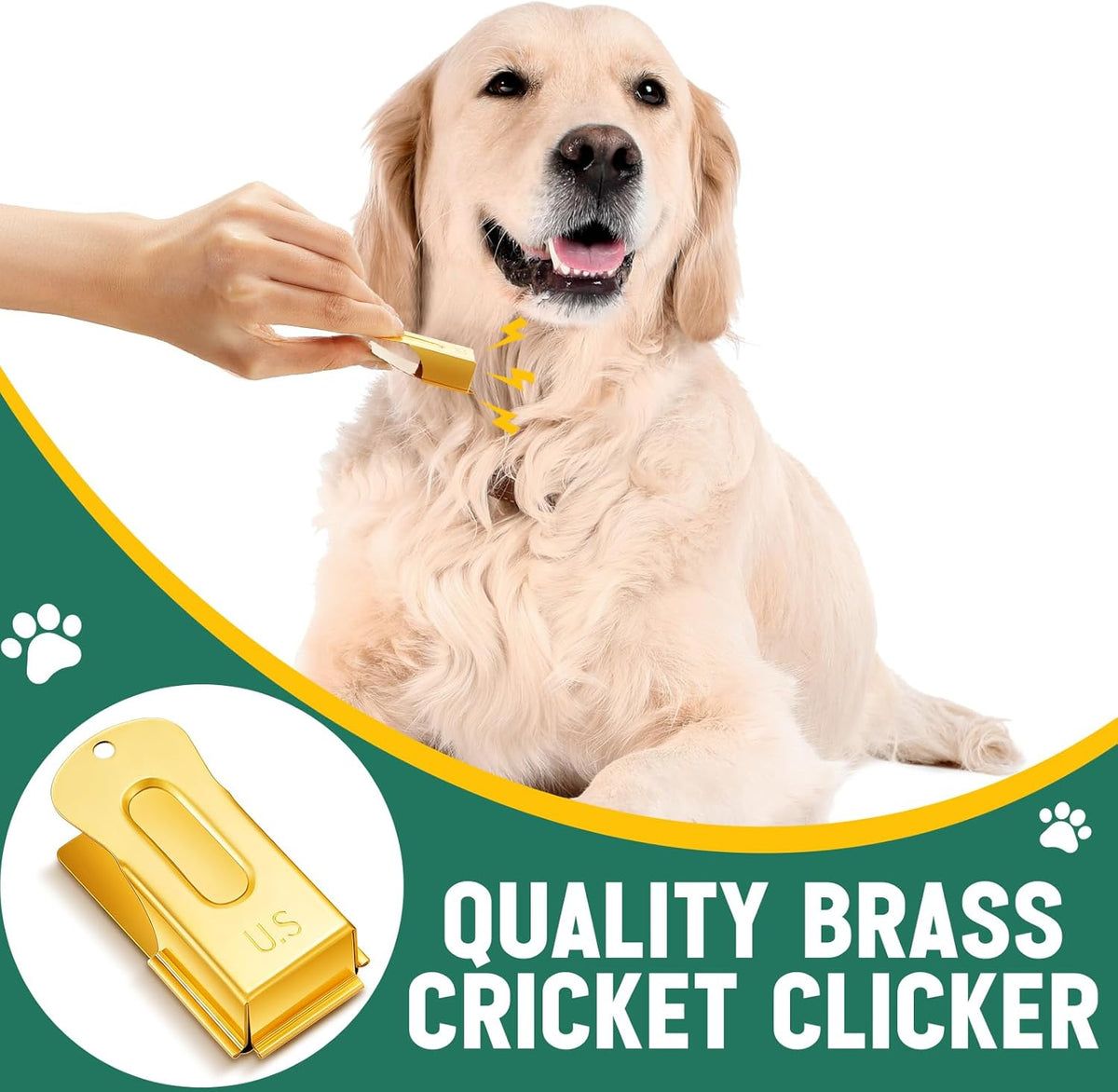 2 Pieces Brass Pet Training Clicker Signaling Cricket Clicker Metal Dog Clicker for Puppy Cats