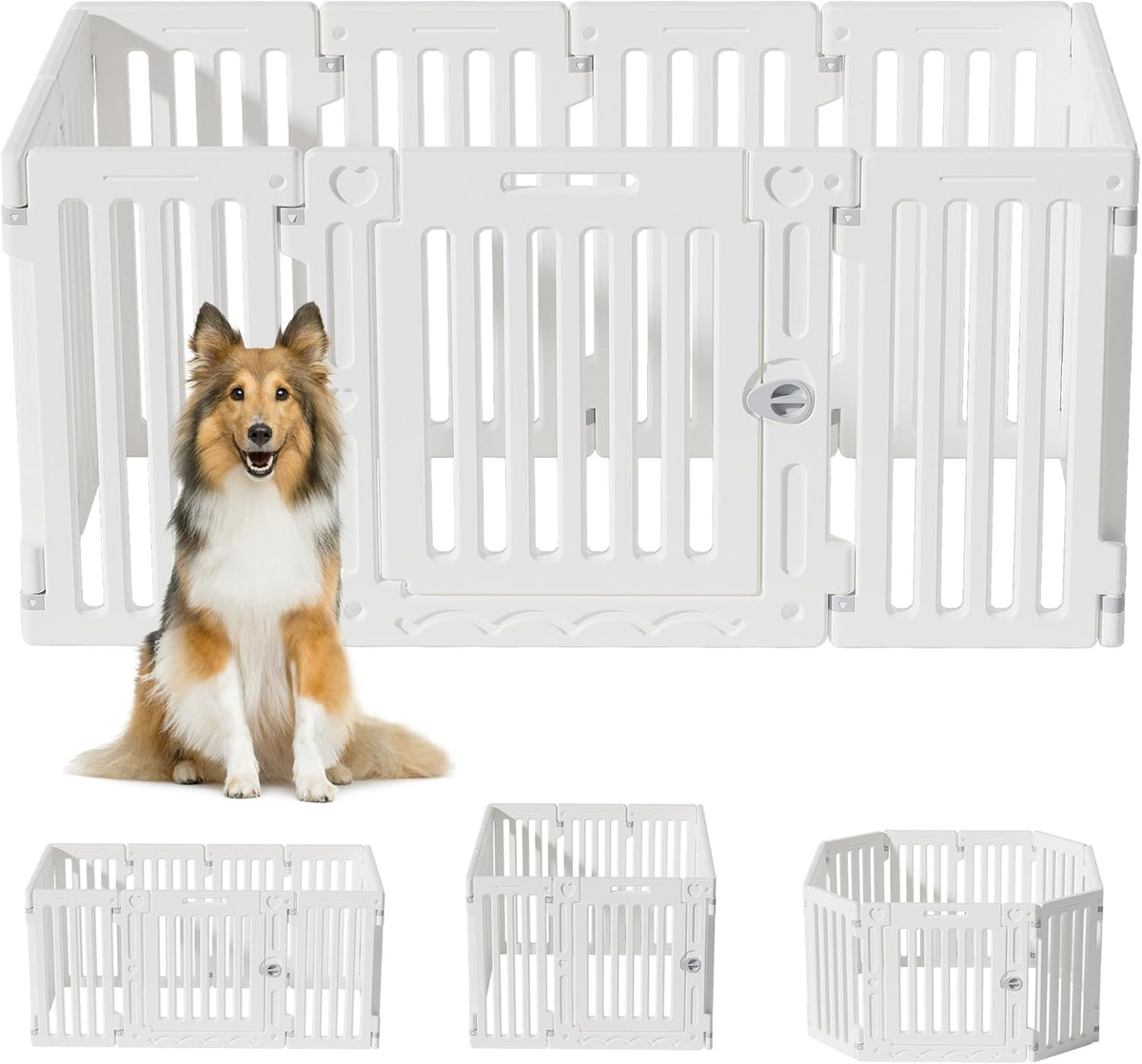 Dog Playpen with Door, DIY Shape Combination Puppy Pen,25.5" H 10-Panel Dog Fence,Non-Slip & Secure