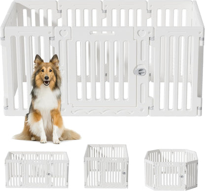 Dog Playpen with Door, DIY Shape Combination Puppy Pen,25.5" H 10-Panel Dog Fence,Non-Slip & Secure