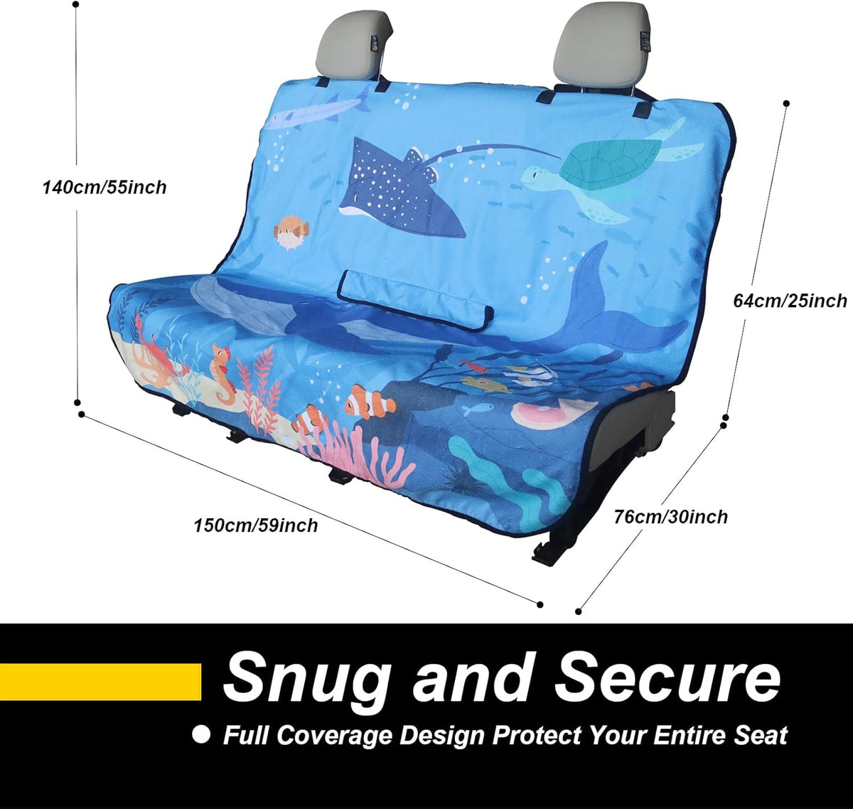 Back Seat Cover for Car Trucks Van SUV,Waterproof Rear Bench Towel Seat Covers for Dogs and