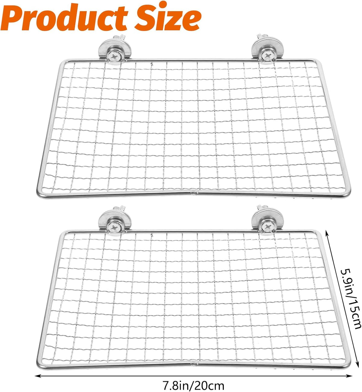 BNOSDM 2 Pack Bird Perch Platform 7.8x5.9in Stainless Steel Birds Perches Parrot Shelf Training