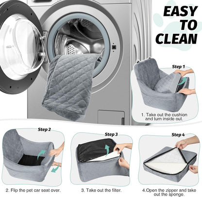 Dog Car Seat for Medium Dogs Up to 35lbs,Fully Detachable and Washable,Easy to Install with